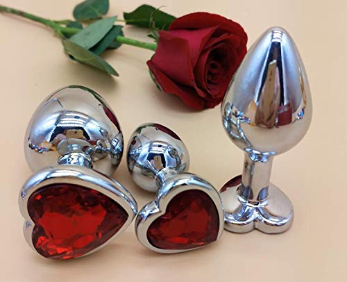3Pcs Set Luxury Metal Butt Toys Heart Shaped Anal Trainer