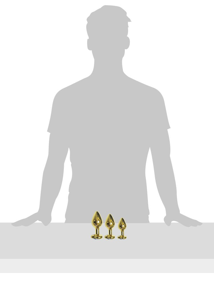 3Pcs Set Luxury Metal Butt Toys Heart Shaped Anal Trainer