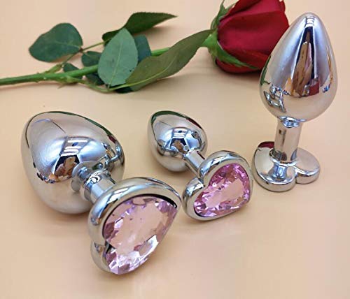 3Pcs Set Luxury Metal Butt Toys Heart Shaped Anal Trainer