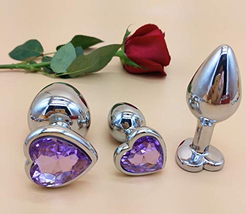 3Pcs Set Luxury Metal Butt Toys Heart Shaped Anal Trainer