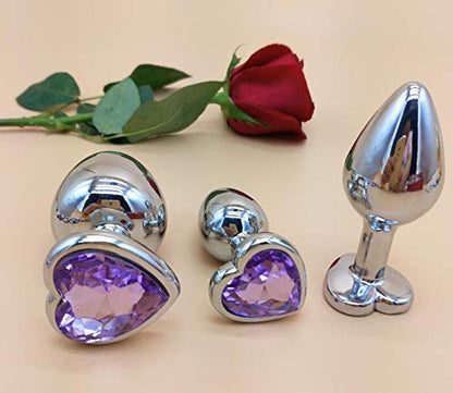 3Pcs Set Luxury Metal Butt Toys Heart Shaped Anal Trainer