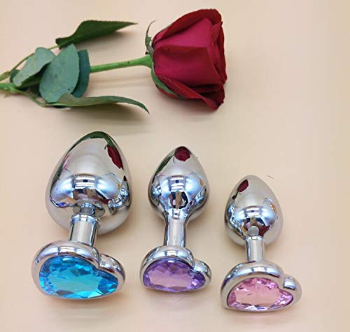 3Pcs Set Luxury Metal Butt Toys Heart Shaped Anal Trainer