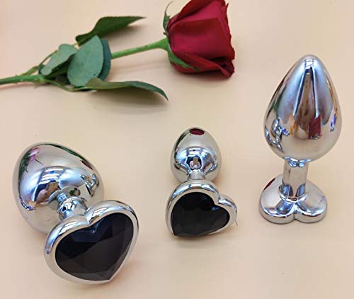 3Pcs Set Luxury Metal Butt Toys Heart Shaped Anal Trainer