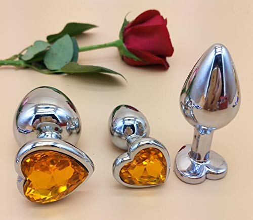 3Pcs Set Luxury Metal Butt Toys Heart Shaped Anal Trainer