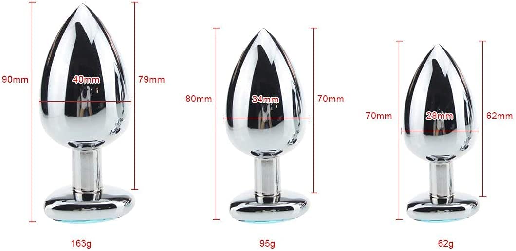 3Pcs Set Luxury Metal Butt Toys Heart Shaped Anal Trainer