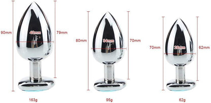 3Pcs Set Luxury Metal Butt Toys Heart Shaped Anal Trainer