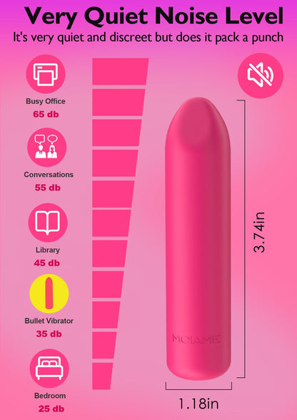 Small Bullet Vibrator for Women: Waterproof Mini Clit Vibrator with 10 Modes