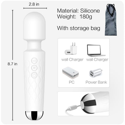 Vibrator Wand, G Spot Dildo, Clit Vibrator, Sex Vibrators,Clitoris Stimulation,with 8 Speeds & 20 Patterns