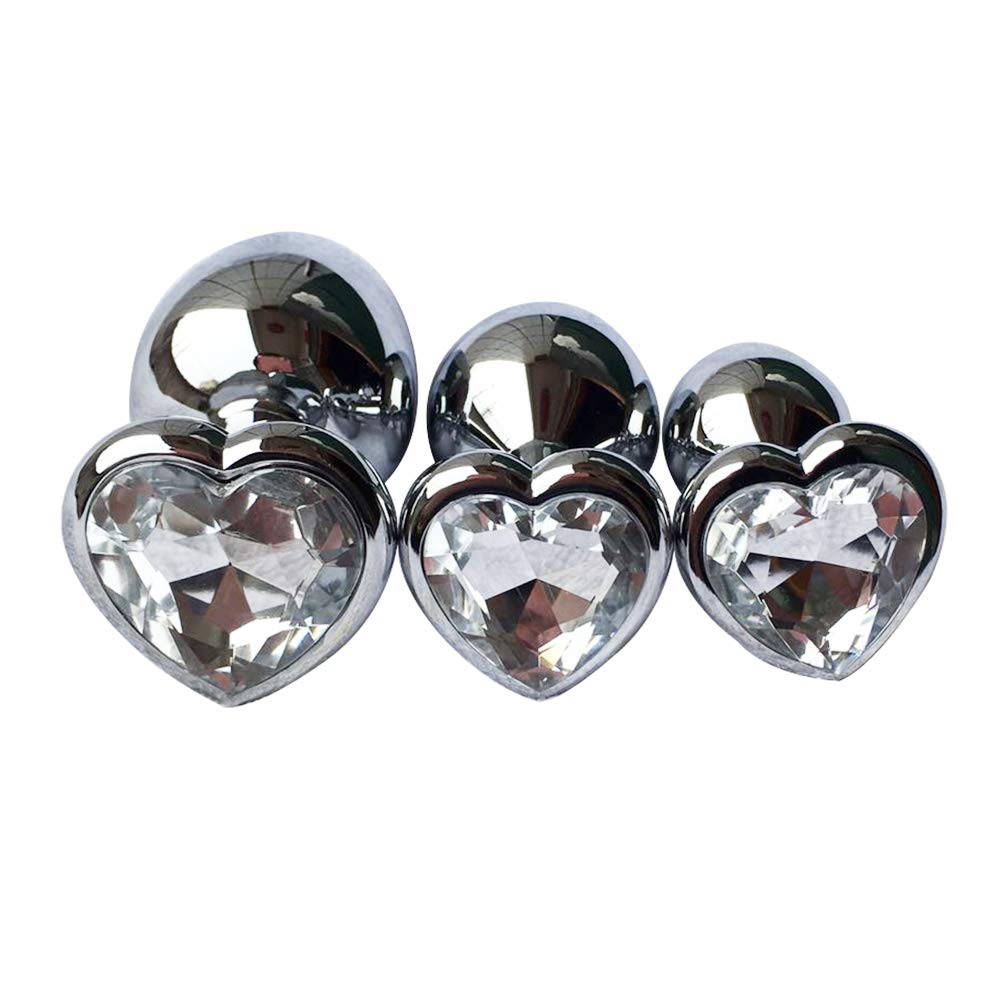 3Pcs Set Luxury Metal Butt Toys Heart Shaped Anal Trainer