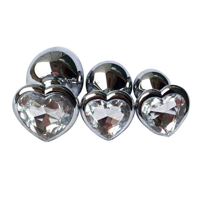 3Pcs Set Luxury Metal Butt Toys Heart Shaped Anal Trainer