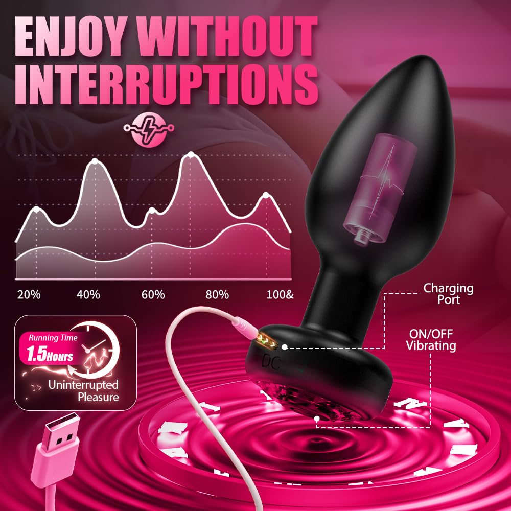 Anal Plug Vibrating Butt Plug, Adult Sex Toys 3PCS Silicone Anal Plugs, Anal Sex Toys with Remote Control 10 Vibrating Vibrator for Men Women, Anal Toys Adult Sex Toy & Games Prostate Massager