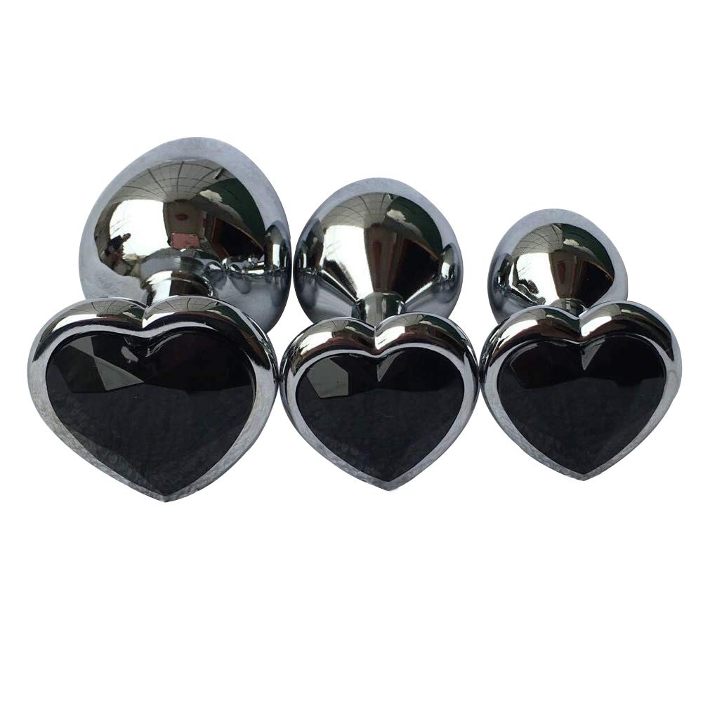 3Pcs Set Luxury Metal Butt Toys Heart Shaped Anal Trainer