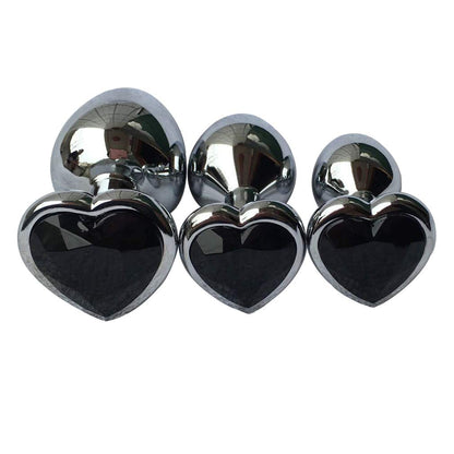 3Pcs Set Luxury Metal Butt Toys Heart Shaped Anal Trainer