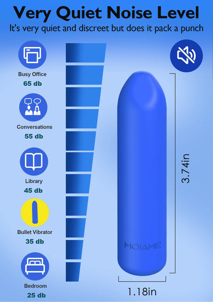 Small Bullet Vibrator for Women: Waterproof Mini Clit Vibrator with 10 Modes