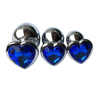 3Pcs Set Luxury Metal Butt Toys Heart Shaped Anal Trainer