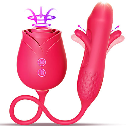 Vibrator Dildo Sex Toys for Women - MOOLIGIRL Rose Sex Toy with Thrusting G Spot