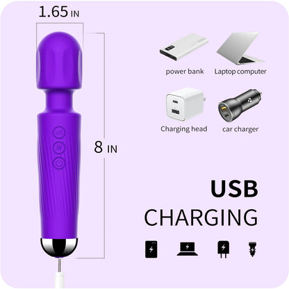 Vibrator Wand, G Spot Dildo, Clit Vibrator, Sex Vibrators,Clitoris Stimulation,with 8 Speeds & 20 Patterns