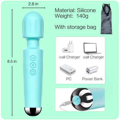 Vibrator Wand, G Spot Dildo, Clit Vibrator, Sex Vibrators,Clitoris Stimulation,with 8 Speeds & 20 Patterns