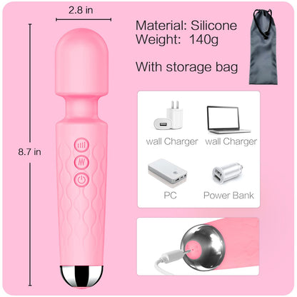 Vibrator Wand, G Spot Dildo, Clit Vibrator, Sex Vibrators,Clitoris Stimulation,with 8 Speeds & 20 Patterns