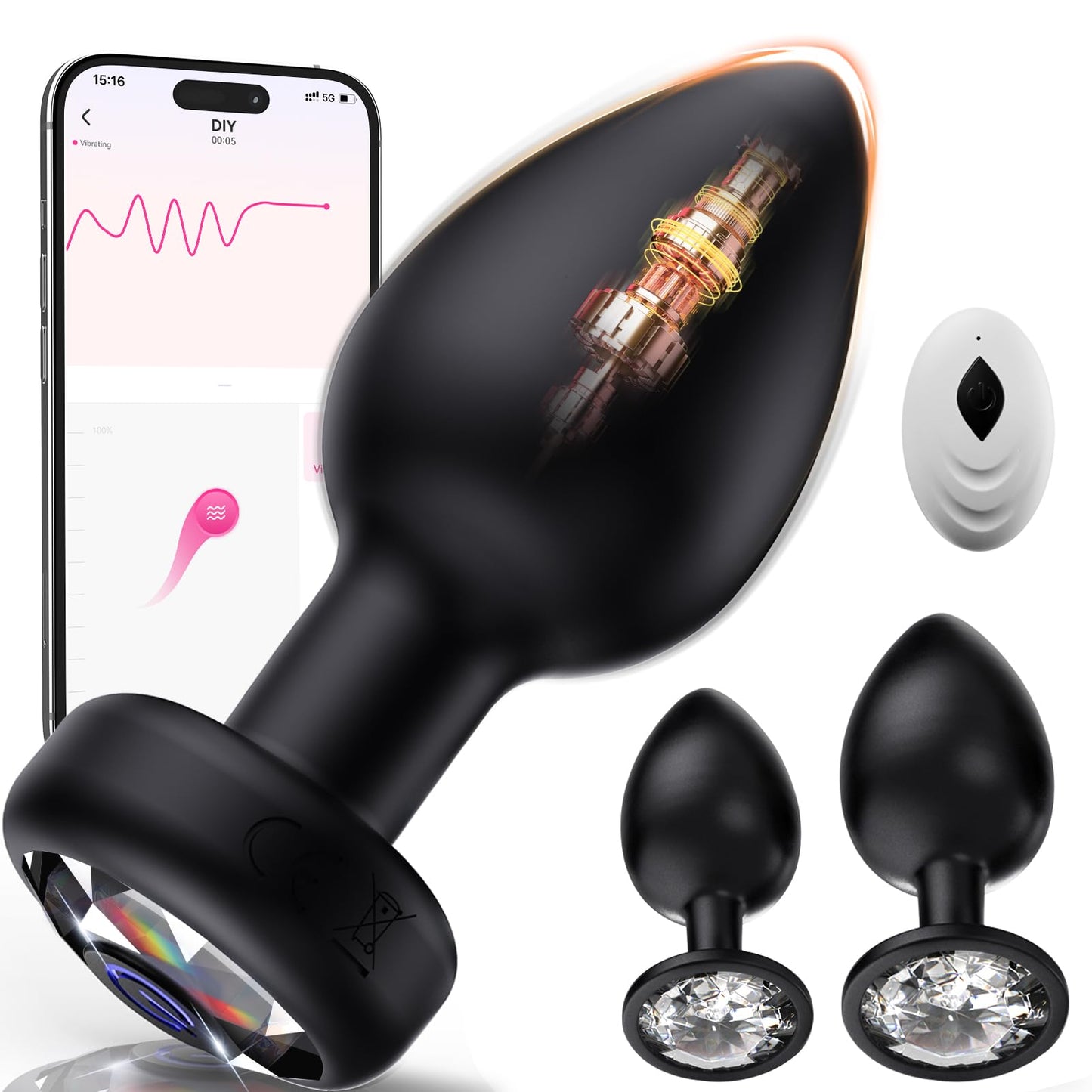 Anal Plug Vibrating Butt Plug, Adult Sex Toys 3PCS Silicone Anal Plugs, Anal Sex Toys with Remote Control 10 Vibrating Vibrator for Men Women, Anal Toys Adult Sex Toy & Games Prostate Massager