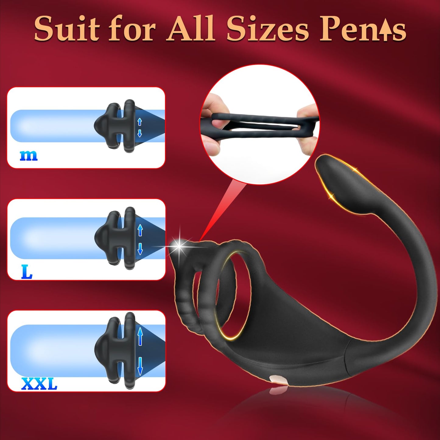 Vibrating Cock Ring Taint Stimulator with Mini Bullet, Remote Control Anal Butt Plug Prostate Massager Penis Ring