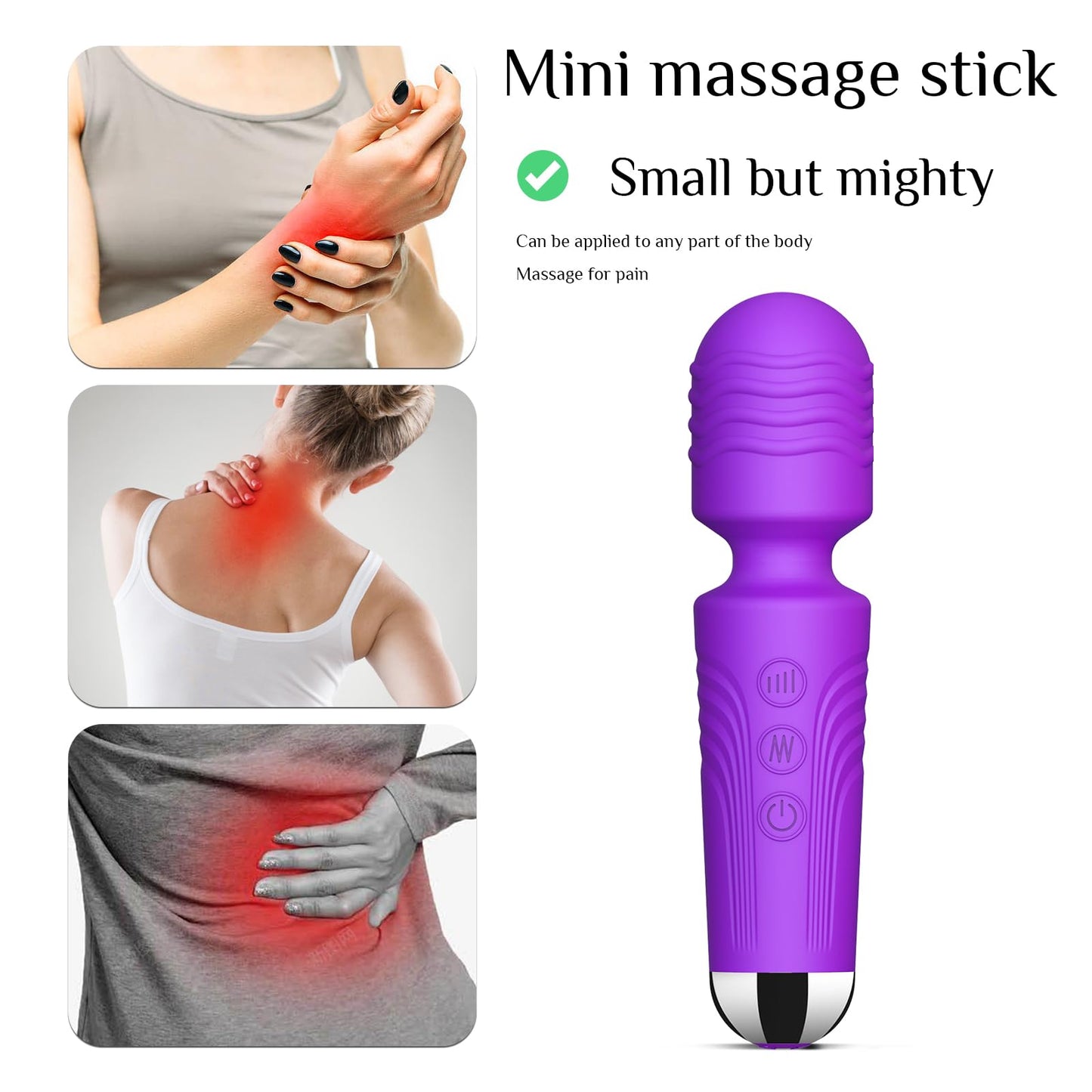 Vibrator Wand, G Spot Dildo, Clit Vibrator, Sex Vibrators,Clitoris Stimulation,with 8 Speeds & 20 Patterns