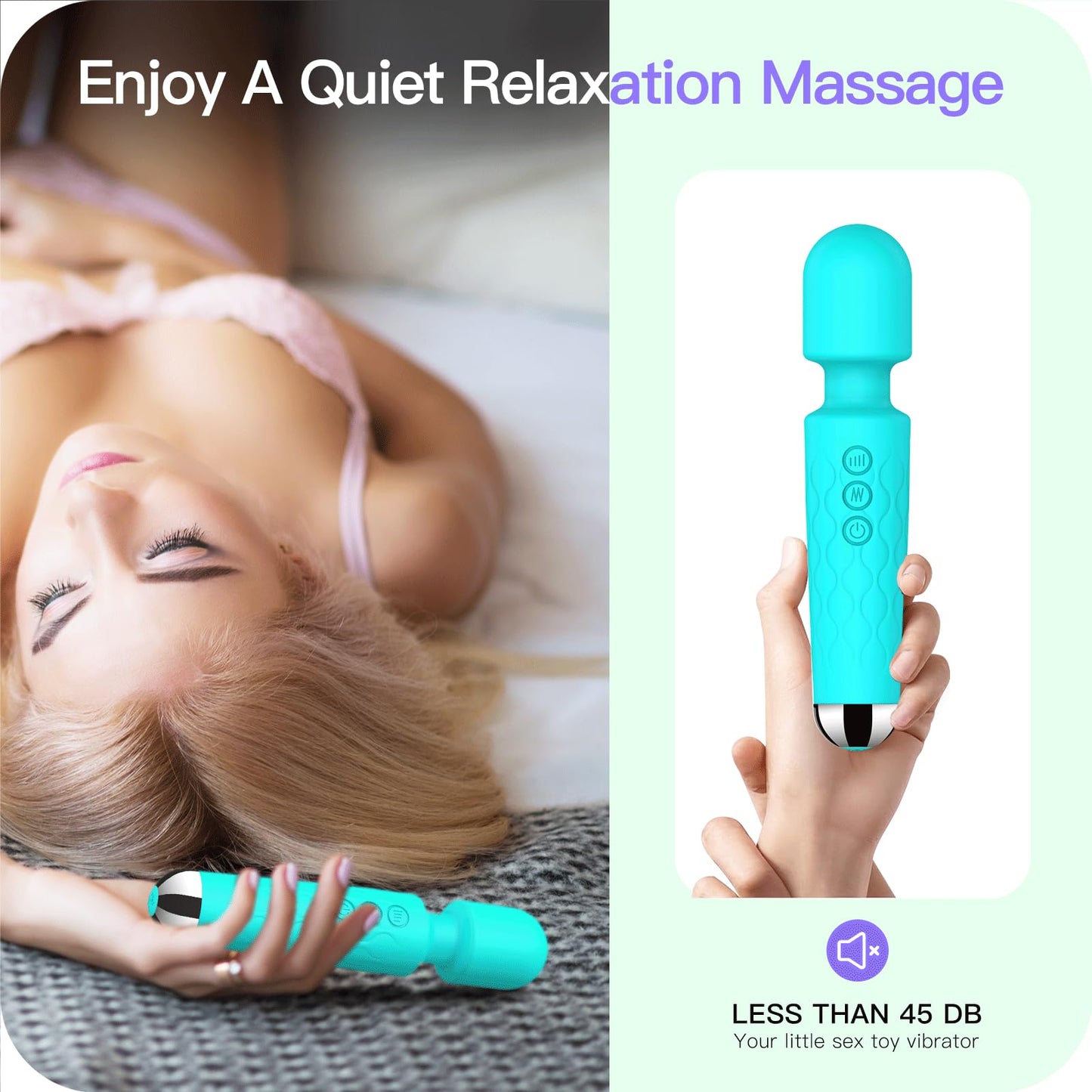 Vibrator Wand, G Spot Dildo, Clit Vibrator, Sex Vibrators,Clitoris Stimulation,with 8 Speeds & 20 Patterns