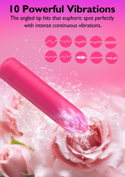 Small Bullet Vibrator for Women: Waterproof Mini Clit Vibrator with 10 Modes