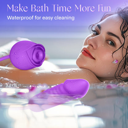 Vibrator Dildo Sex Toys for Women - MOOLIGIRL Rose Sex Toy with Thrusting G Spot