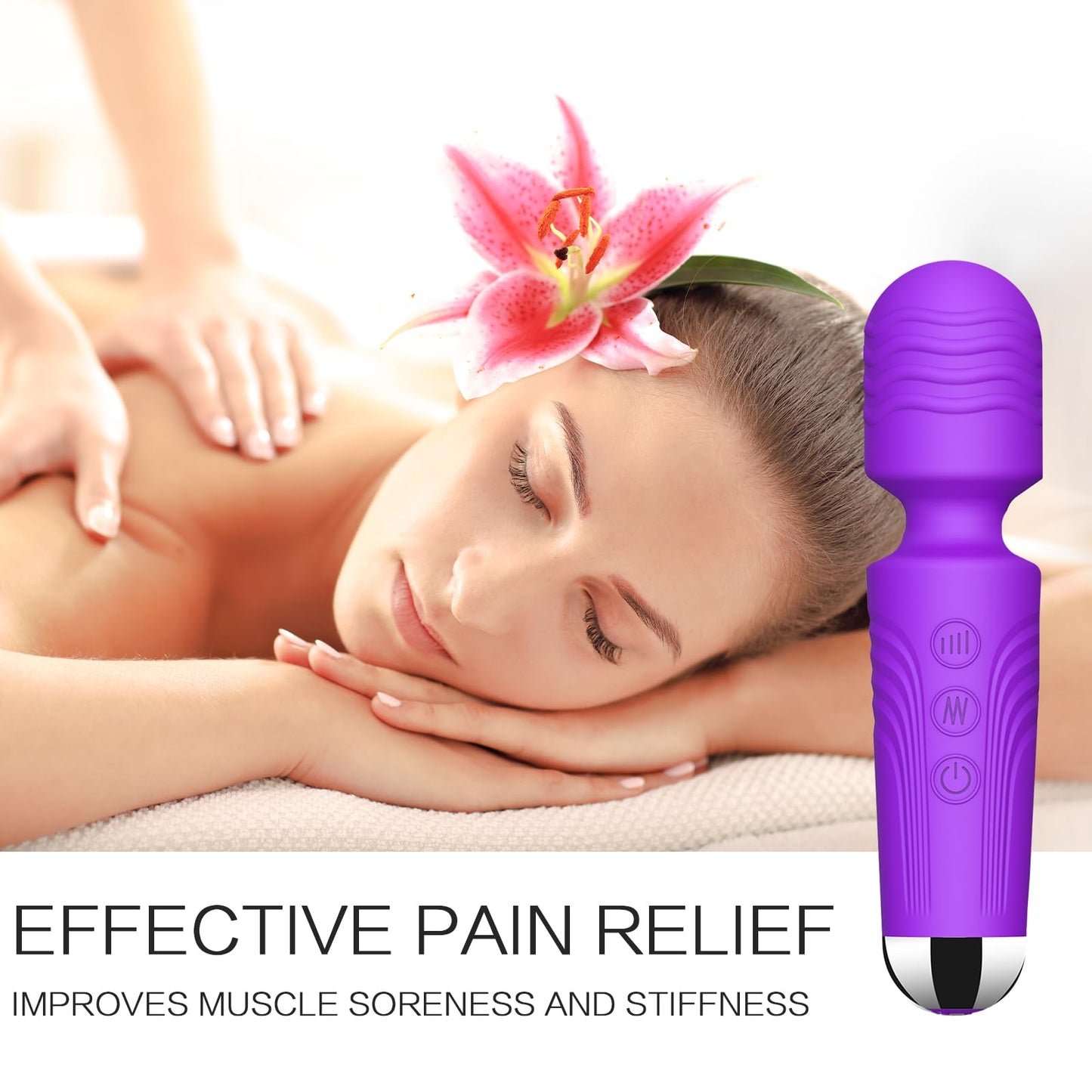 Vibrator Wand, G Spot Dildo, Clit Vibrator, Sex Vibrators,Clitoris Stimulation,with 8 Speeds & 20 Patterns