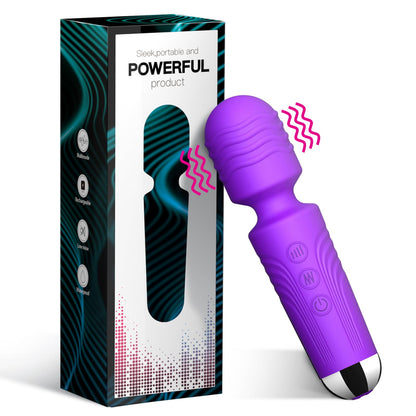 Vibrator Wand, G Spot Dildo, Clit Vibrator, Sex Vibrators,Clitoris Stimulation,with 8 Speeds & 20 Patterns
