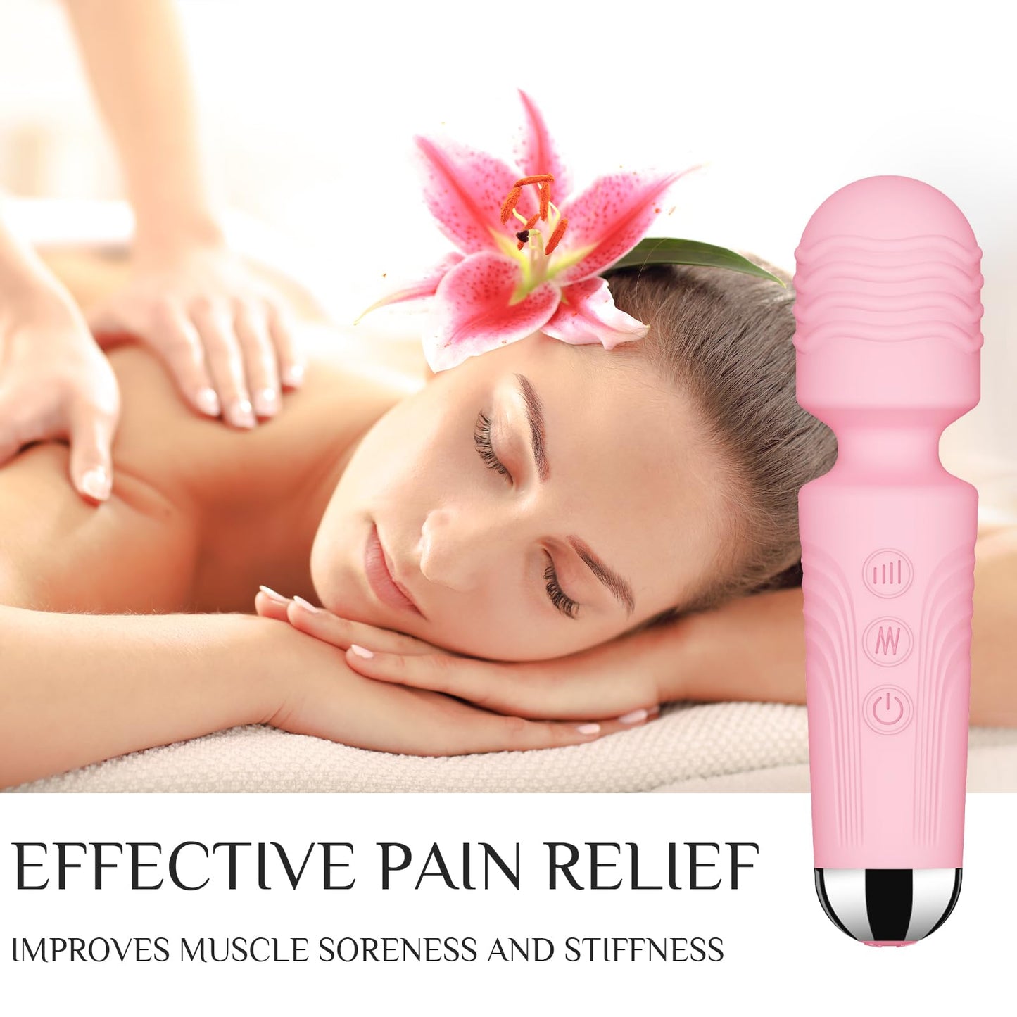 Vibrator Wand, G Spot Dildo, Clit Vibrator, Sex Vibrators,Clitoris Stimulation,with 8 Speeds & 20 Patterns