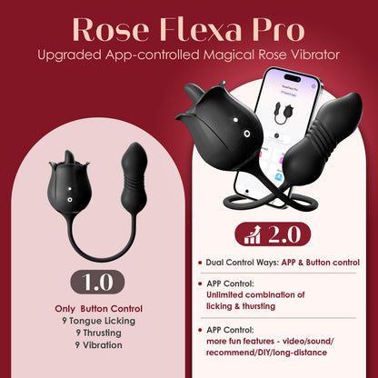 Vibrator Dildo Sex Toys for Women - MOOLIGIRL Rose Sex Toy with Thrusting G Spot