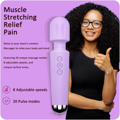 Vibrator Wand, G Spot Dildo, Clit Vibrator, Sex Vibrators,Clitoris Stimulation,with 8 Speeds & 20 Patterns