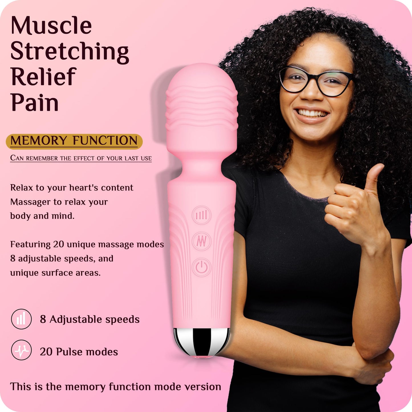 Vibrator Wand, G Spot Dildo, Clit Vibrator, Sex Vibrators,Clitoris Stimulation,with 8 Speeds & 20 Patterns