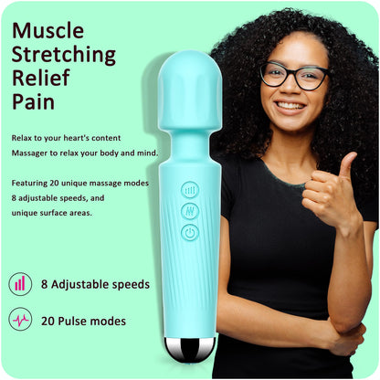 Vibrator Wand, G Spot Dildo, Clit Vibrator, Sex Vibrators,Clitoris Stimulation,with 8 Speeds & 20 Patterns