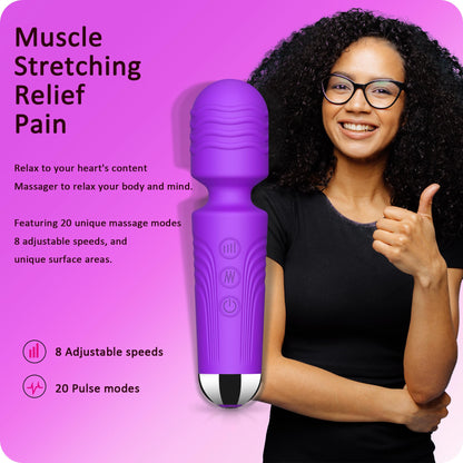 Vibrator Wand, G Spot Dildo, Clit Vibrator, Sex Vibrators,Clitoris Stimulation,with 8 Speeds & 20 Patterns