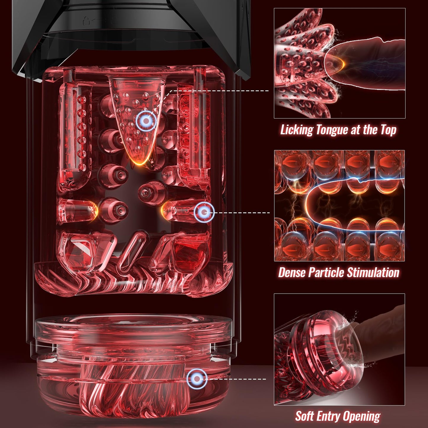 Men Penis Pump - EINSEO Full Waterproof Male Masturbator Stroker with 7 Sucking Thrusting Rotating & 7 Licking